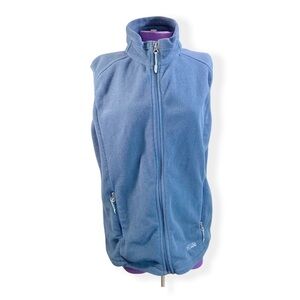 Double Diamond blue full zip fleece vest